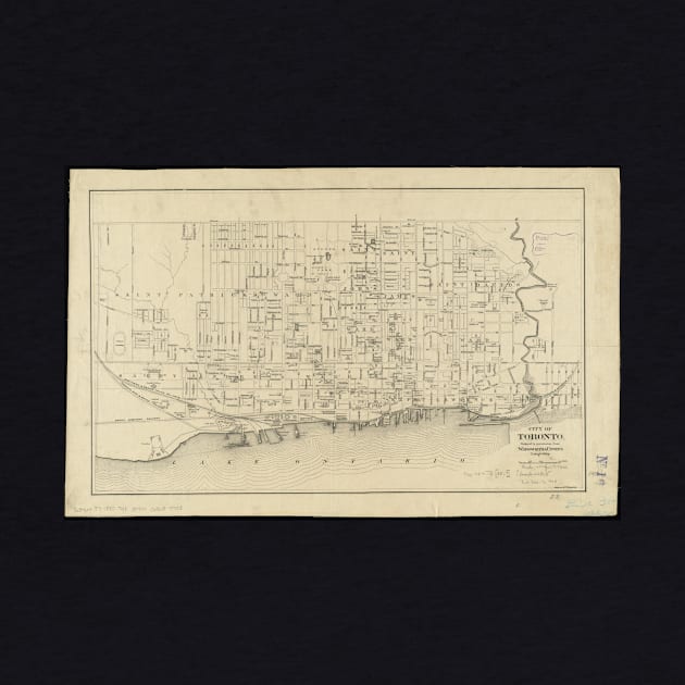 Vintage Map of Toronto Canada (1880) by Bravuramedia